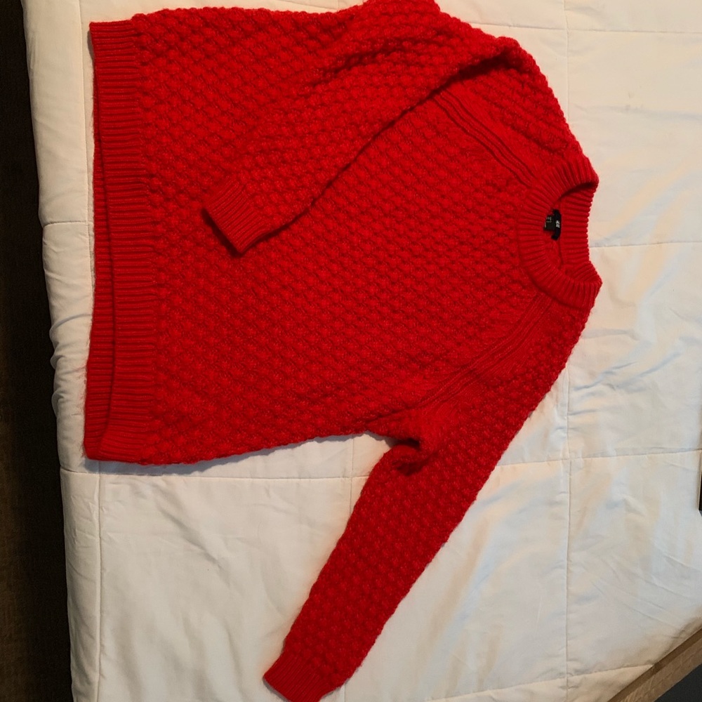 Red H&M Oversized Chunky Sweater